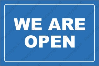 We Are Open